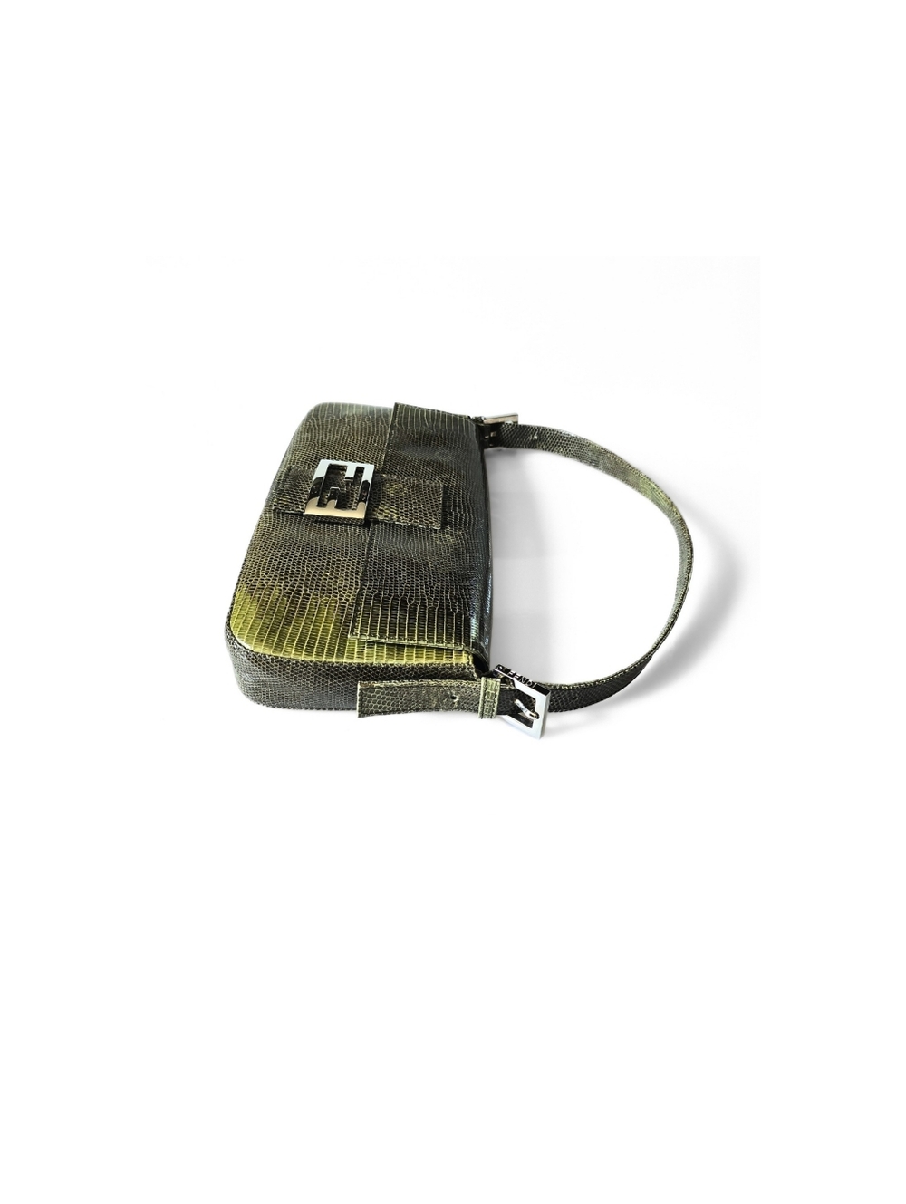 Fendi Baguette Vintage Full Exotic Lizard Leather Green - Picture 4 of 12